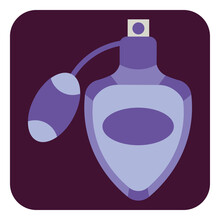 Elegant Purple Perfume, Illustration, Vector, On A White Background.