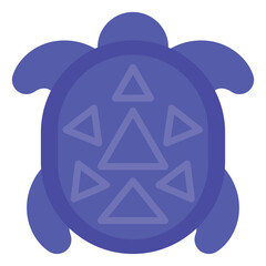 Wall Mural - Blue shell turtle, illustration, vector, on a white background.