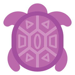 Wall Mural - Beautiful purple turtle, illustration, vector, on a white background.