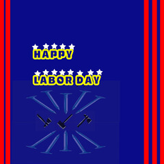 Wall Mural - happy labor day in USA