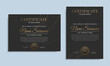© Malika - Dark blue luxury certificate of achivement template with golden award badge