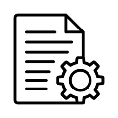 Document settings or file settings line art vector icon for technology apps and websites
