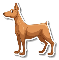 Sticker - Sticker design with miniature pinscher dog isolated