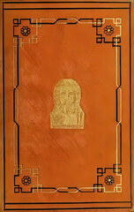 Wall Mural - Vintage book cover endpaper with a Jesus Christ on it