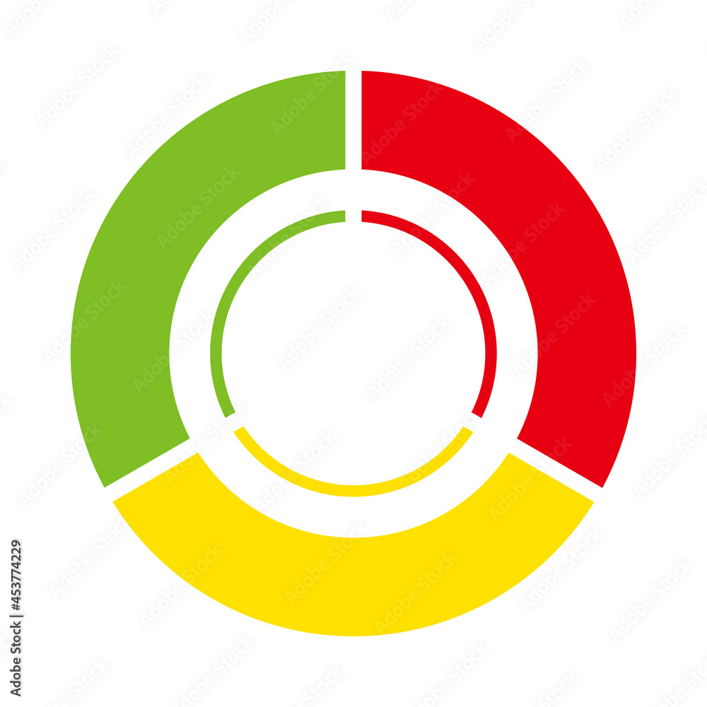 Infographics. Pie chart divided into three, chart chart, illustration