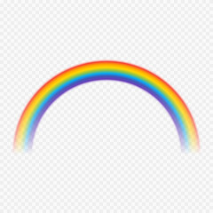 realistic colorful rainbow. transparent rainbows. vivid rainbow with transparent effect - stock vect