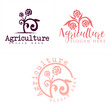 © LogoBuzzing - Agriculture with rose flower branch plant vector logo design