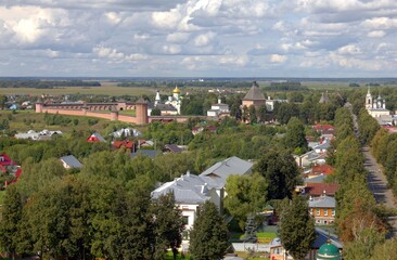 Bird's eye view of Suzdal. The ancient city of Russia.