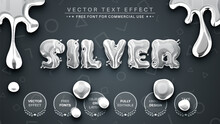 Liquid Silver -  Editable Text Effect, Font Style