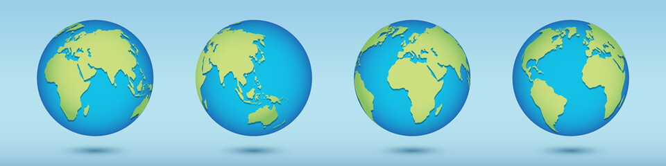 Poster - Set of planet Earth icons for web banner