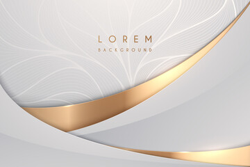 Wall Mural - Abstract white and gold luxury background