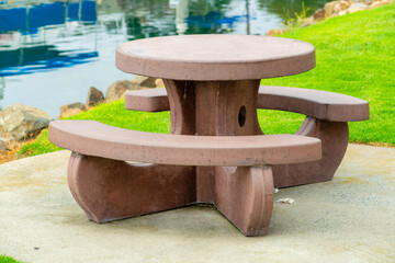 Canvas Print - Closeup shot of a table and chairs