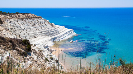 Wall Mural - The Scala dei Turchi, a rocky cliff on the southern coast of  Sicily, Italy.