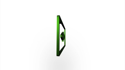 Aufkleber - Blue code browser icon flipping, rotation. Elegant 3d realistic light render. Seamless loop animation video