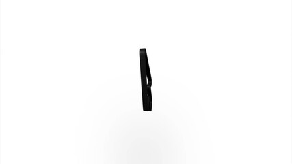 Poster - Black arrow cursor icon flipping, rotation. Elegant 3d realistic light render. Seamless loop animation video