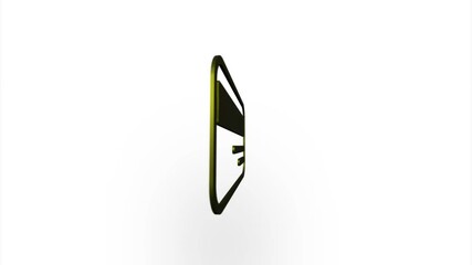 Poster - Gold credit card icon flipping, rotation. Elegant 3d realistic light render. Seamless loop animation video