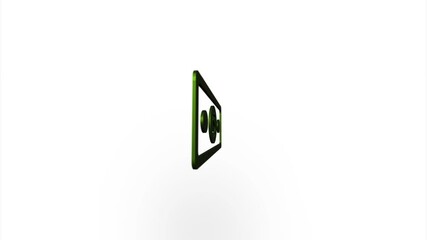 Poster - Green banknote dollar icon flipping, rotation. Elegant 3d realistic light render. Seamless loop animation video