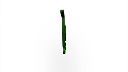 Fototapete - Green shopping cart icon flipping, rotation. Elegant 3d realistic light render. Seamless loop animation video