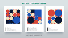 Abstract Geometric Design Covers. Trending Vintage Retro Style Background. Set Of Simple Colorful Mockup Posters Creative Vector Elements.
