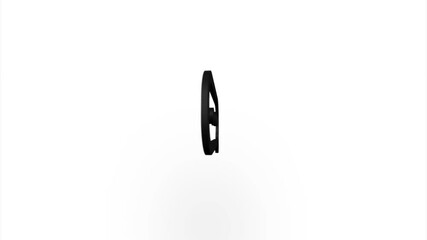 Aufkleber - Black speech bubble icon flipping, rotation. Elegant 3d realistic light render. Seamless loop animation video