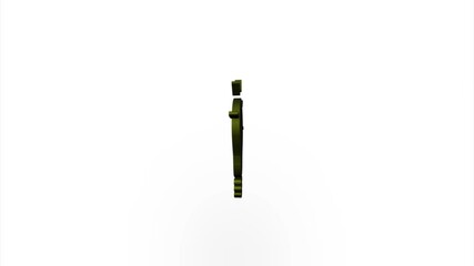 Poster - Yellow light icon flipping, rotation. Elegant 3d realistic light render. Seamless loop animation video