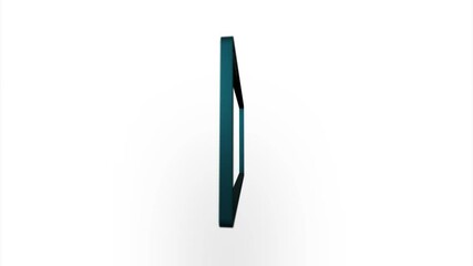 Poster - Green browser window icon flipping, rotation. Elegant 3d realistic light render. Seamless loop animation video