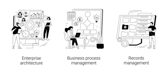 Sticker - Corporate software abstract concept vector illustrations.