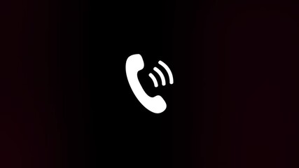 Poster - Telephone handset icon with glitch art effect. Retro futurism 80s 90s dynamic wave style. Video signal damage with tv noise and old screen interference. Loop 4k