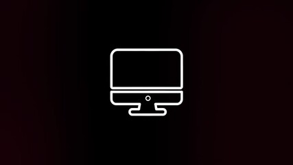 Leinwandbilder - Computer monitor icon with glitch art effect. Retro futurism 80s 90s dynamic wave style. Video signal damage with tv noise and old screen interference. Loop 4k
