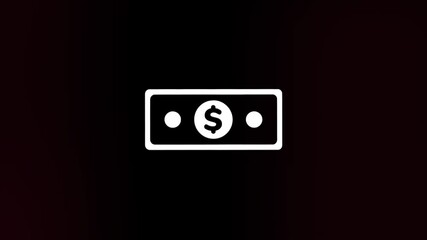Poster - Banknote dollar icon with glitch art effect. Retro futurism 80s 90s dynamic wave style. Video signal damage with tv noise and old screen interference. Loop 4k