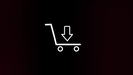 Poster - Shopping cart icon with glitch art effect. Retro futurism 80s 90s dynamic wave style. Video signal damage with tv noise and old screen interference. Loop 4k