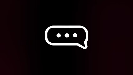 Aufkleber - Speech bubble icon with glitch art effect. Retro futurism 80s 90s dynamic wave style. Video signal damage with tv noise and old screen interference. Loop 4k