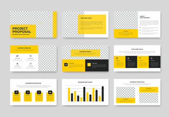 Wall Mural - Minimal business project proposal presentation slide template design, annual report and company brochure, booklet, catalog design, PwoerPoint template or pitch deck template