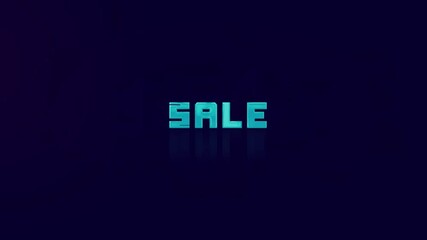 Aufkleber - Animation of retro SALE text glitching on blue background. Old tv glitch interference screen. 4K Video motion graphic animation.