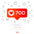 © khaled - Creative 700 likes design for social network, Vector illustration.