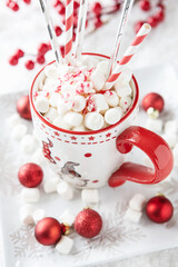 Wall Mural - Mug filled with hot chocolate and marshmallows