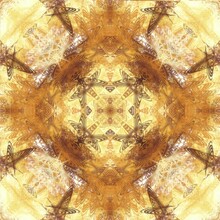 Abstract Kaleidoscope Background In Brown Colors. Mosaic Texture