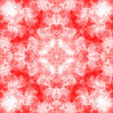 Abstract Kaleidoscope Background In Red And White Colours. Beautiful Multicolor Mosaic Pattern.