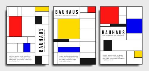 Vector retro bauhaus de stijl brochure booklet cover design templates collection A4
