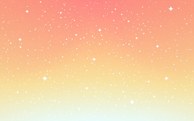 Wall Mural - cosmos flat background. cartoon space with white stars. orange starry sky. minimal cosmic wallpaper 