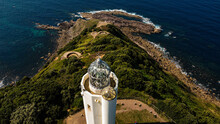 LIGHTHOUSE OF CABO VILLANO BASQUE COUNTRY WITH DRONE