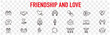 © yukipon00 - Friendship partnership handshake and love line icons.