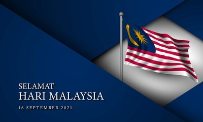 Wall Mural - Malaysia Day Background Design. Vector Illustration.