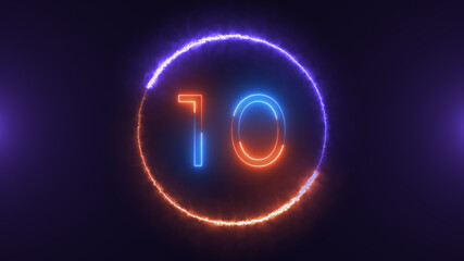 Wall Mural - Countdown saber background from 10-1 in blue background

