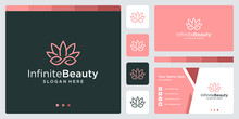 Inspiring Flower Plant Logos And Infinite Logo Shapes. Business Card Design