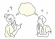 © fumi - おしゃべりをする二人の女性　シンプルでお洒落な線画イラスト