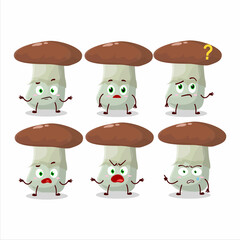 Canvas Print - Cartoon character of suillus mushroom with what expression