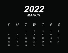 Template Of Calendar 2022 March
