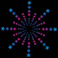 Colorful Concentric Stars. Vector Illustration