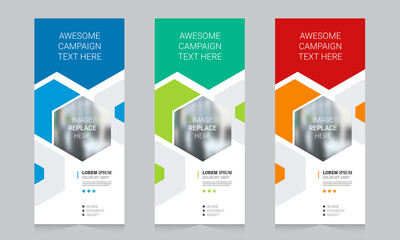 roll up banner vector template